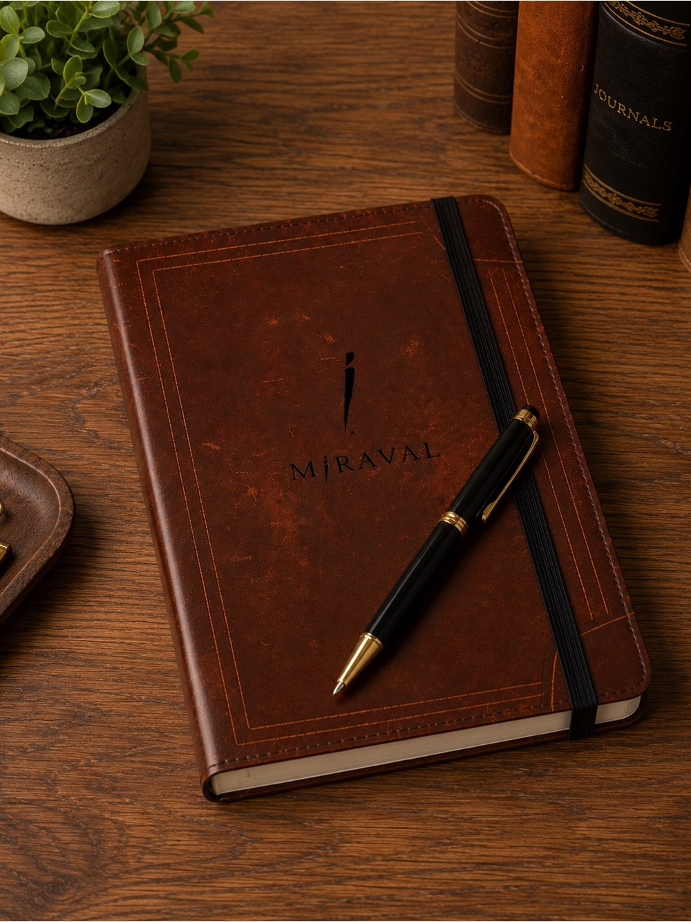 Paperblanks Miraval Brown Leather Look Pocket Companion Journal Notebook